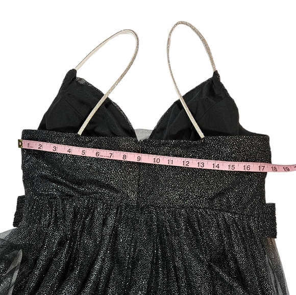 Ever Pretty Black Glittery Tulle Maxi Gown Size 4XL Spaghetti Strap Formal Dress - Picture 16 of 16